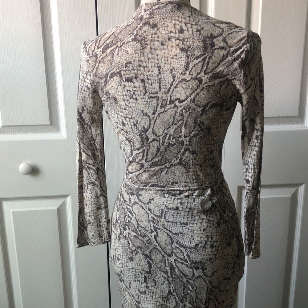 Reformation Snake Print “Python” Wrap Dress With … - image 3